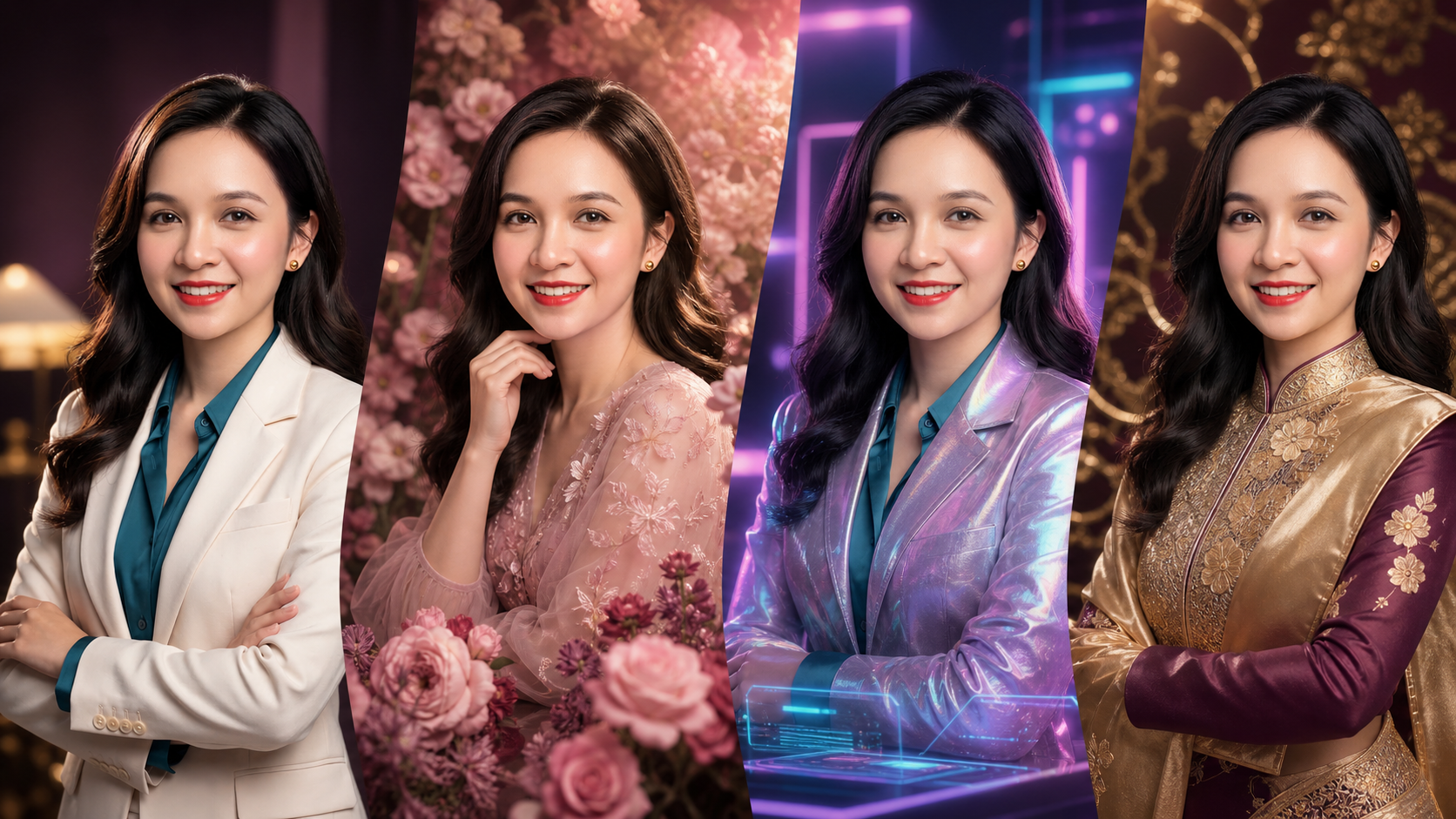 Bốn phong cách ảnh được tạo từ cùng một chân dung